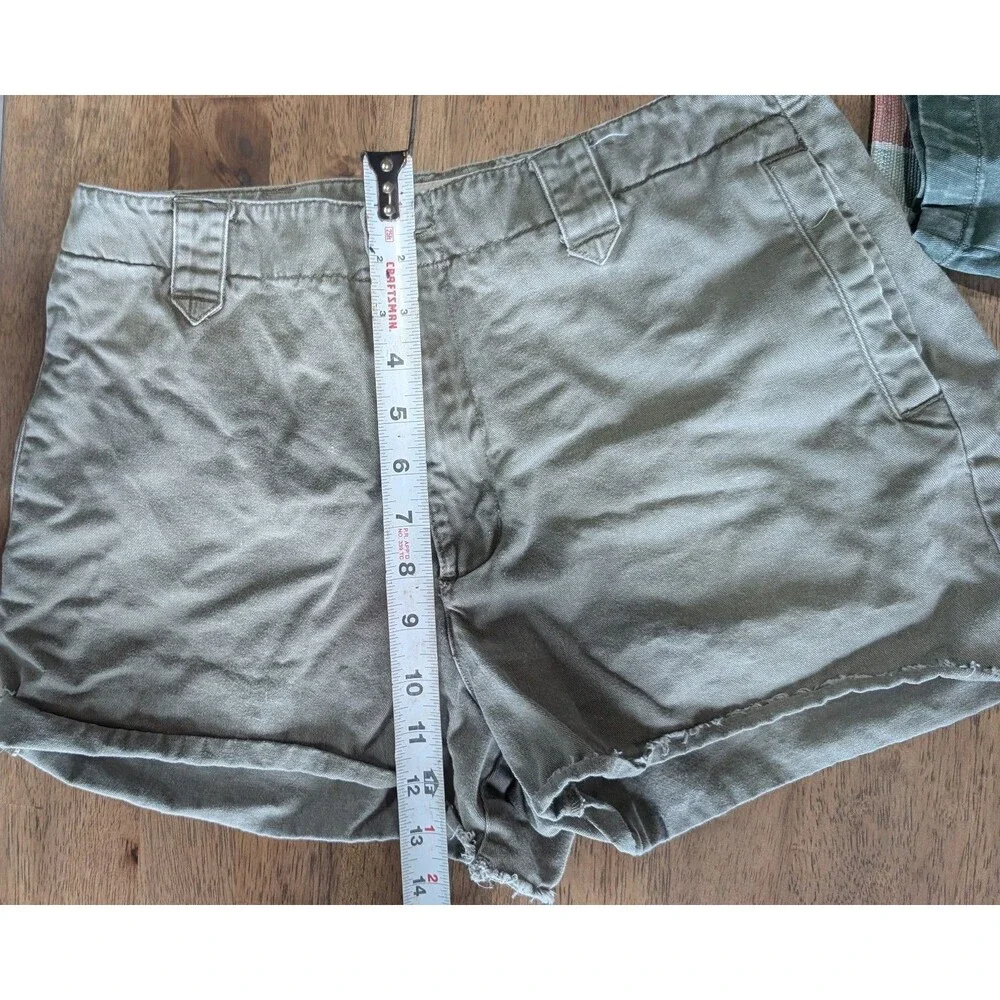 Abercrombie & Fitch Women's Mini Shorts Size 6, Green, Cotton, Flat